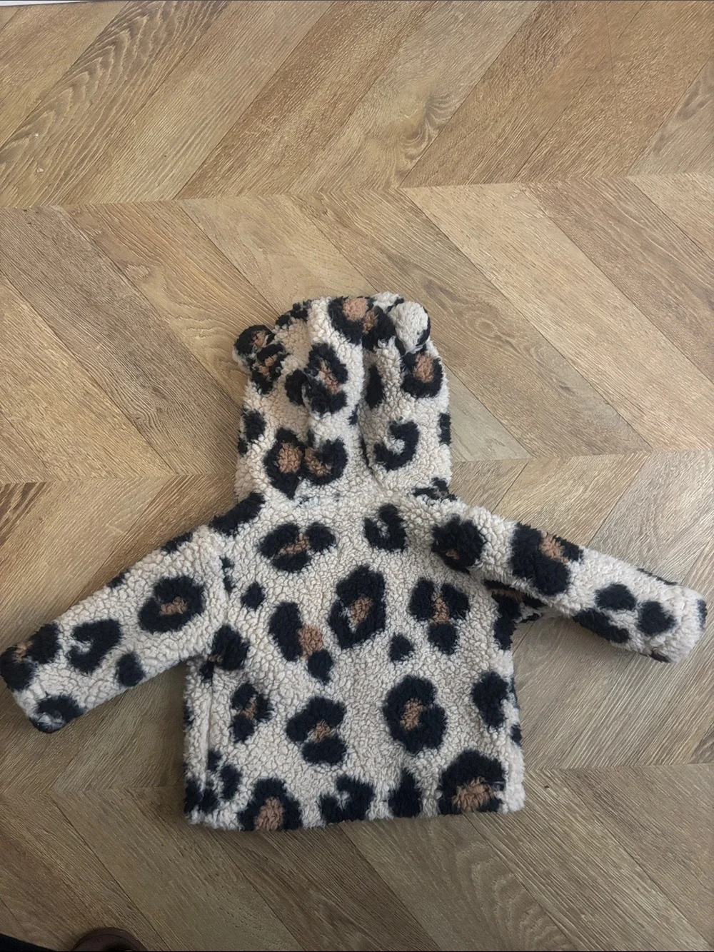 The Children's Place Leopard Sherpa Hooded Jacket - Size 6-12 Months